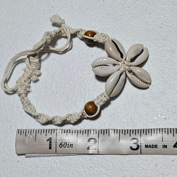 Handmade Boho Cowrie Shell Wood Bead Macrame Bracelet Beach Core Jewelry Women - Picture 4 of 4
